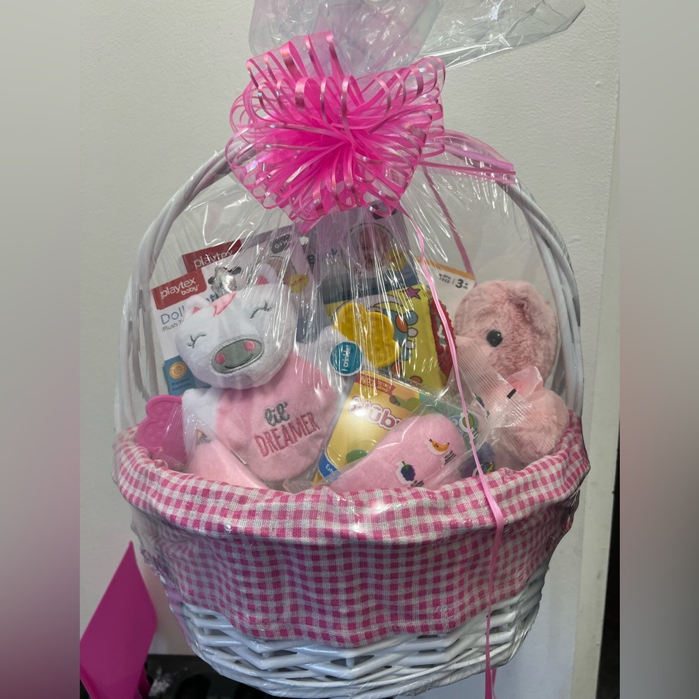 Baby girl gift basket